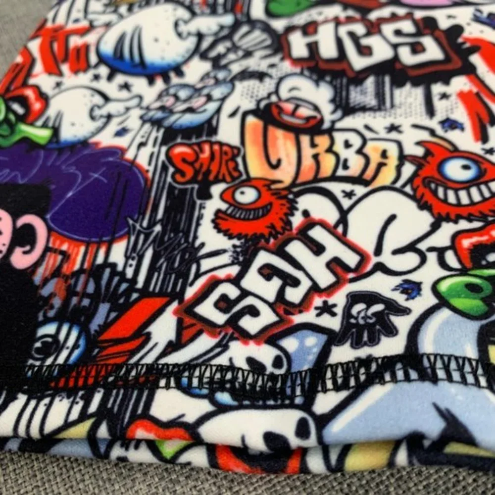 2 New! Gaiter Mask Face Cloth Mask Scarf Cover Up Graffiti Hip‎ Hop Print